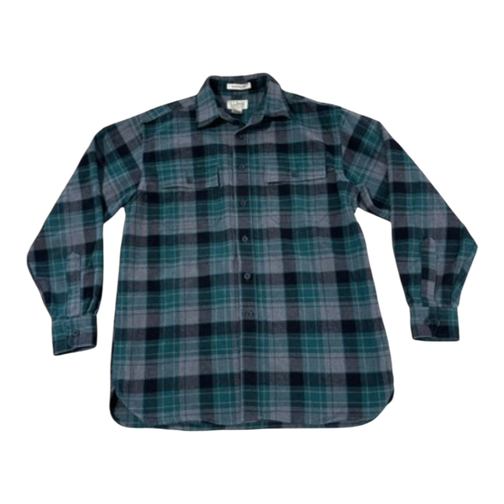 Vintage LL Bean Chamois Cloth Shirt S Traditional Fit Plaid Green Flannel NWOT